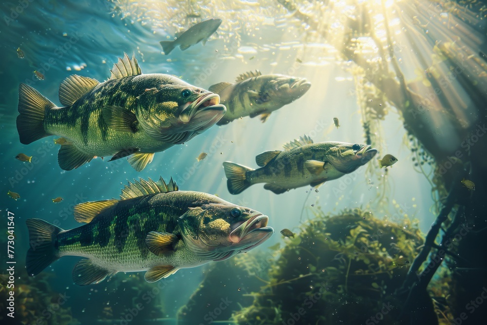 Obraz premium fishing fish underwater photography fishing