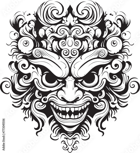 Serene Balinese Borong Iconic Logo Design Majestic Borong Artistry Balinese Vector Graphics