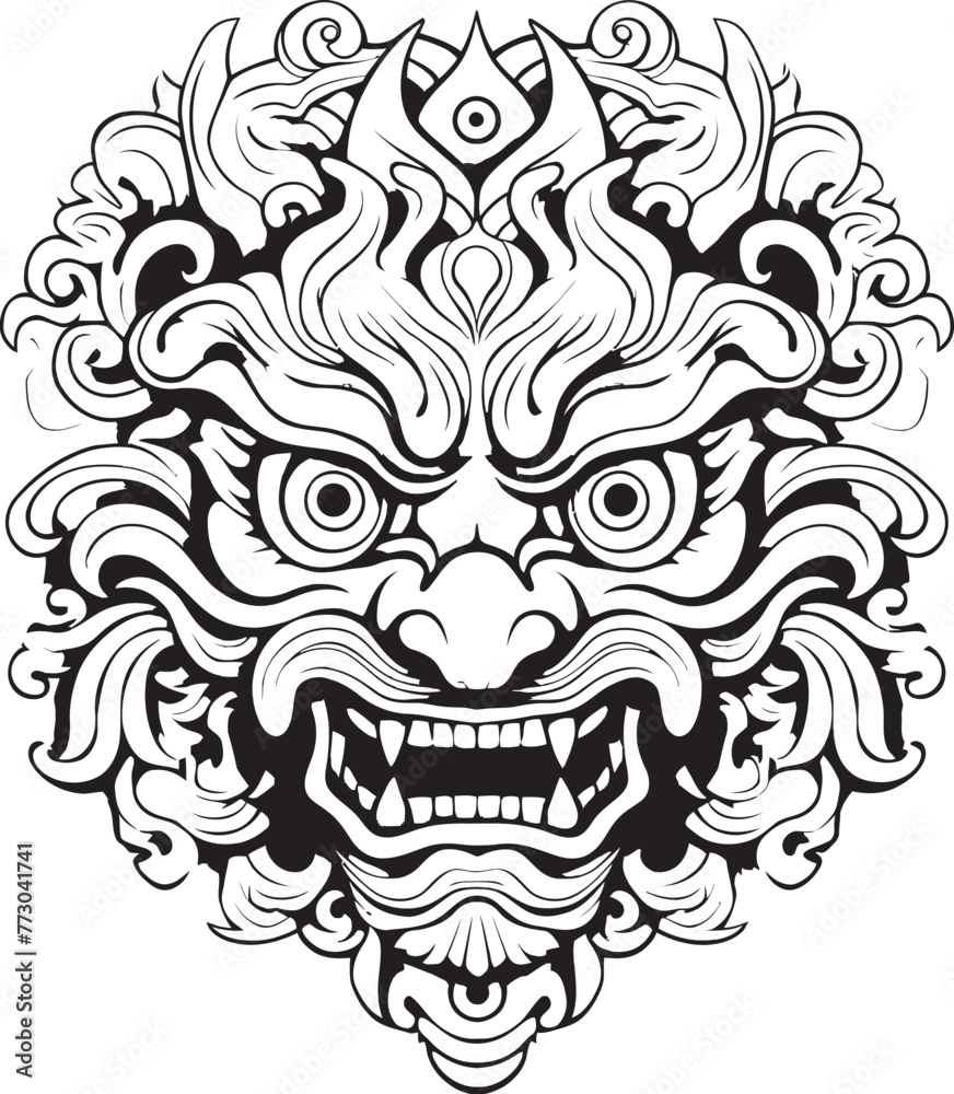 Mystical Borong Essence Graphic Logo Emblem Vibrant Balinese Dreams Vector Emblem Graphics