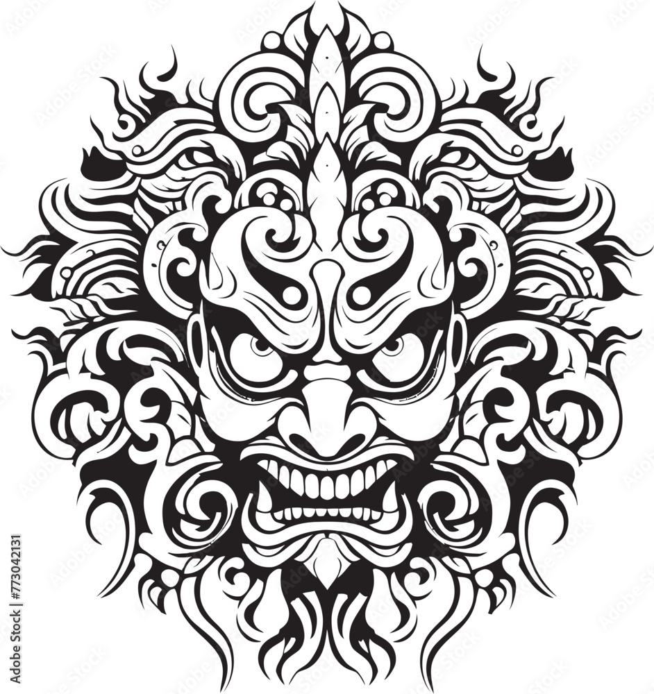 Ancient Borong Majesty Vector Emblem Design Serene Balinese Harmony Graphic Logo Graphics