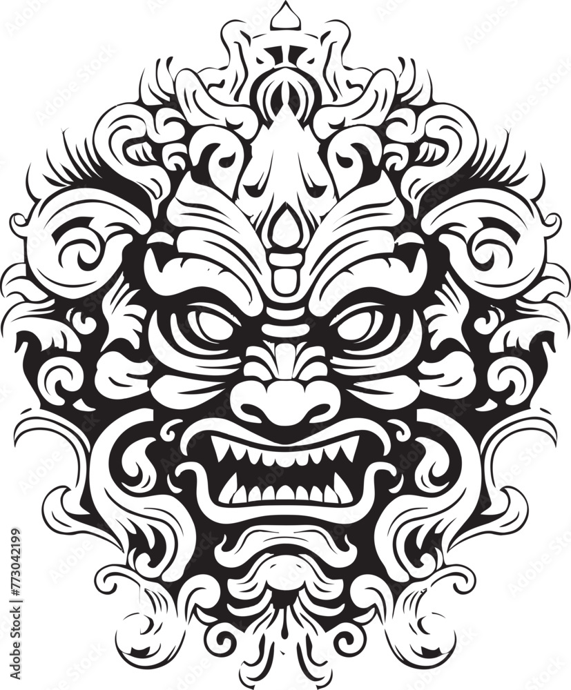 Ancient Balinese Borong Vector Artwork Graphics Balinese Borong Harmony Iconic Logo Emblem