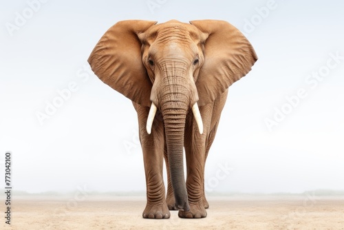 Big elephant on white background.