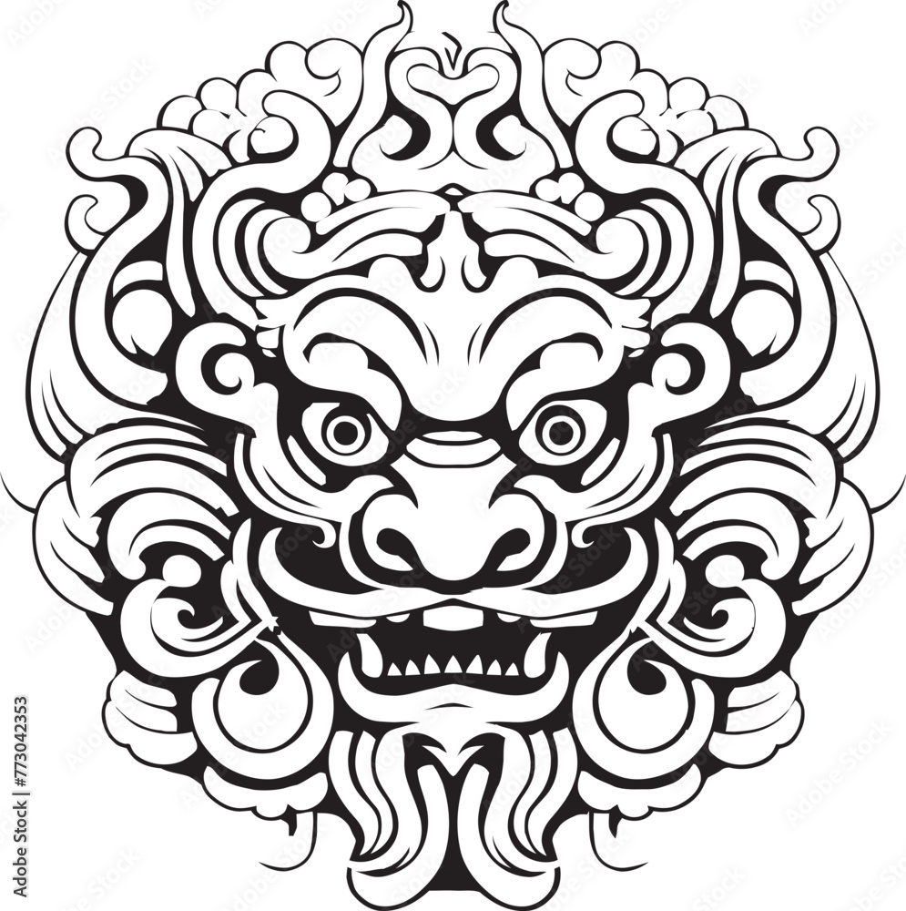 Cultural Icon Borong Vector Emblem Design Balinese Borong Reflections Logo Design Icon