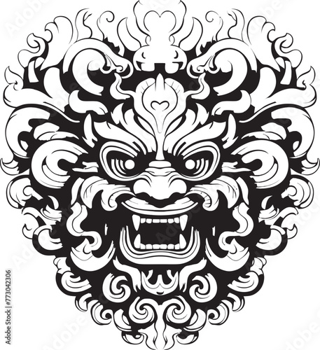 Timeless Elegance Balinese Borong Vector Emblem Sacred Borong Symbolism Iconic Logo Design
