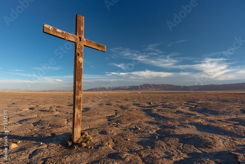 Cross in the Desert A Timeless Symbol in a Modern World Generative AI