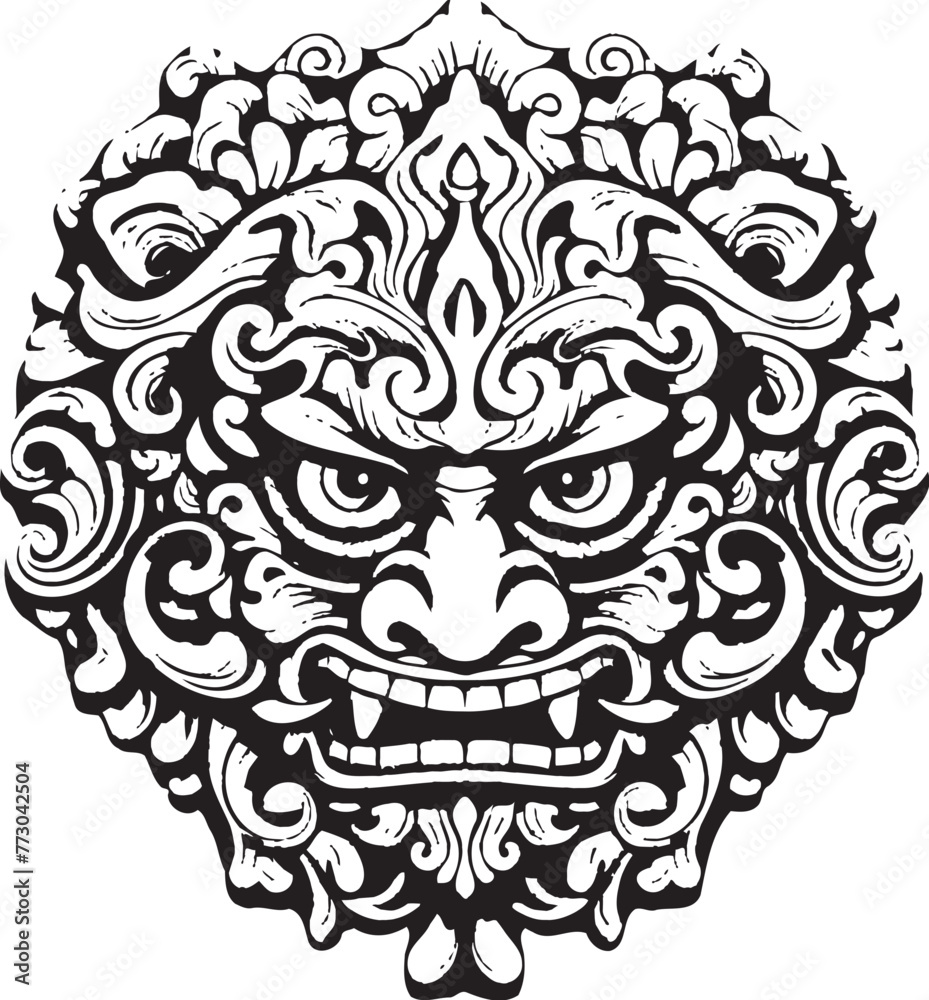 Artistic Borong Elegance Balinese Icon Design Balinese Borong Splendor Vector Emblem Graphics