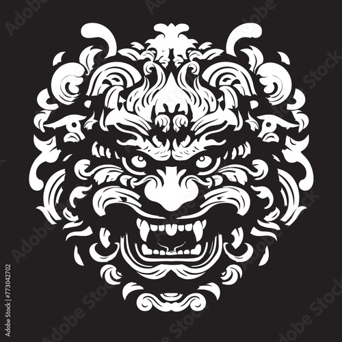 Majestic Borong Patterns Vector Artwork Emblem Balinese Borong Majesty Vector Logo Design
