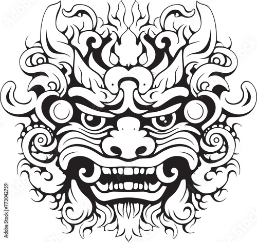 Ancient Borong Wisdom Balinese Logo Icon Majestic Borong Visions Vector Artwork Design photo