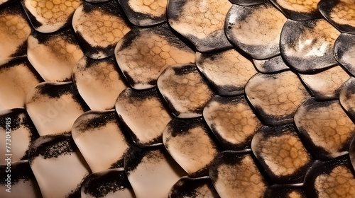 A delicate and stunning design is revealed on the skin of a queen snake, featuring scales that are typically light brown or gray, accentuated by darker brown or black crossbands.