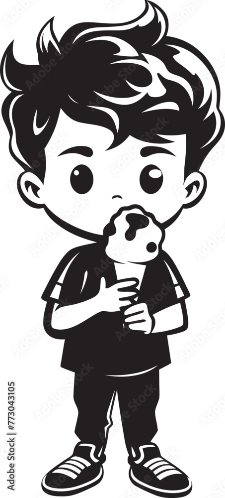 Chilly Delight Iconic Graphics Featuring a Boy with Ice Cream Frosty Feels Cartoon Character Enjoying Ice Cream Logo Chilly Delight Iconic Graphics Featuring a Boy with Ice Cream Frosty Feels Cartoon Character Enjoying Ice Cream Logo