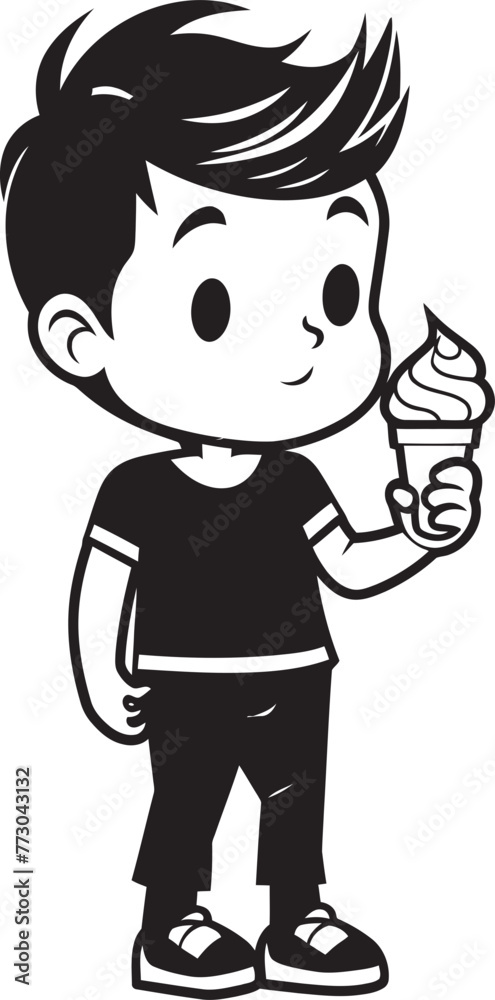 Frosty Frolics Cartoon Boy and His Ice Cream Treat Logo Ice Cream Bliss Vector Logo of a Kid and His Sweet Treat Frosty Frolics Cartoon Boy and His Ice Cream Treat Logo Ice Cream Bliss Vector Logo of a Kid and His Sweet Treat