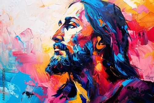 Jesus in Color A Vibrant Portrait of the Messiah Generative AI