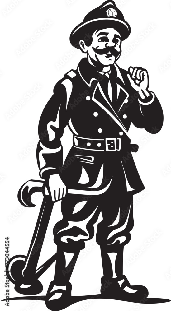 custom made wallpaper toronto digitalEmber Expedition Vector Logo Design of an Adventurous Firefighter Vigilant Vanguard Cartoon Fireman Emblematic Vanguard Icon