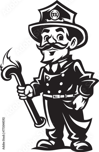 Wallpaper Mural Ember Enigma Cartoon Fireman Emblem of Mystery Logo Blaze Beacon Vector Logo Design of a Firefighters Signal Torontodigital.ca