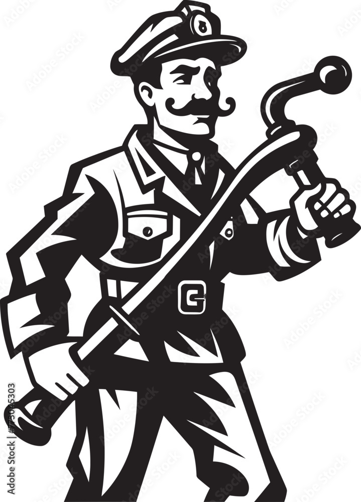Flame Frontier Cartoon Fireman Emblematic Frontier Icon Vigilant Valor Vector Logo Design of a Firefighters Courage Flame Frontier Cartoon Fireman Emblematic Frontier Icon Vigilant Valor Vector Logo Design of a Firefighters Courage