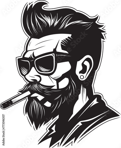 Casual Charm Vector Logo of a Relaxed Guy with a Smoke Smokin Swagger Cartoon Guy with Smoking Vector Logo