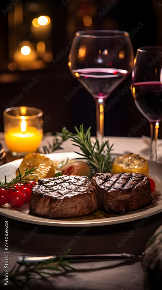 western food premium steak red wine food photography poster background