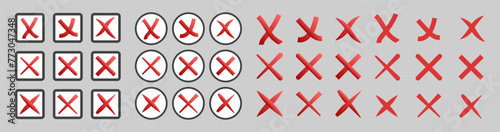 A set of crosses for marking, for use in graphic design