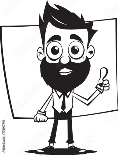 Signage Samson Cheerful Cartoon Man Holding Sign Boardbrandish Buddy Vibrant Character Displaying Sign Icon