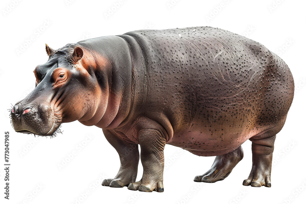 Hippopotamus On Transparent Background.