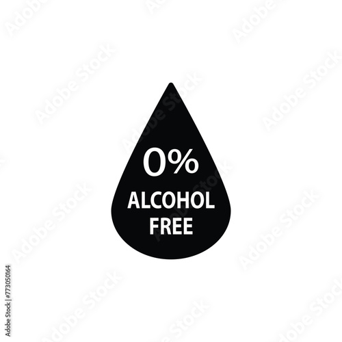 Alcohol free icon, no alcohol sign
