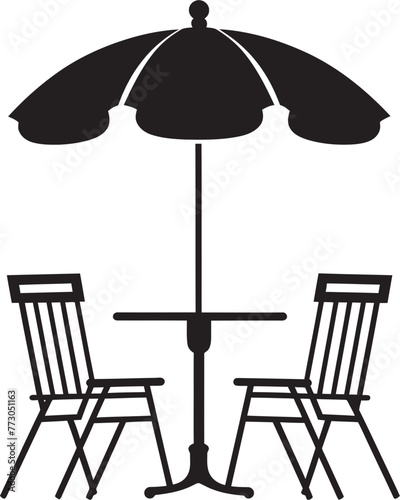 Java Journeys Vector Logo of Coffee Table and Chair Arrangement Bean Boutique Trendy Coffee Set Emblem Design