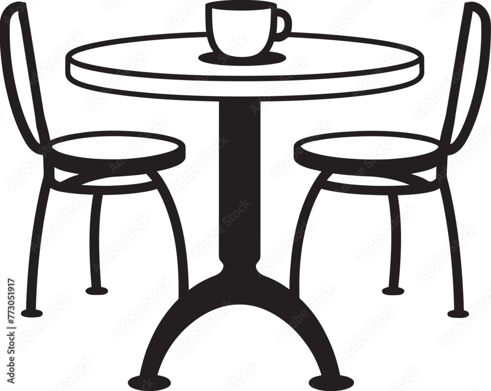Roast Retreat Contemporary Coffee Set Emblem Design Bean Bliss Vector Icon of Coffee Table and Chair Set Roast Retreat Contemporary Coffee Set Emblem Design Bean Bliss Vector Icon of Coffee Table and Chair Set