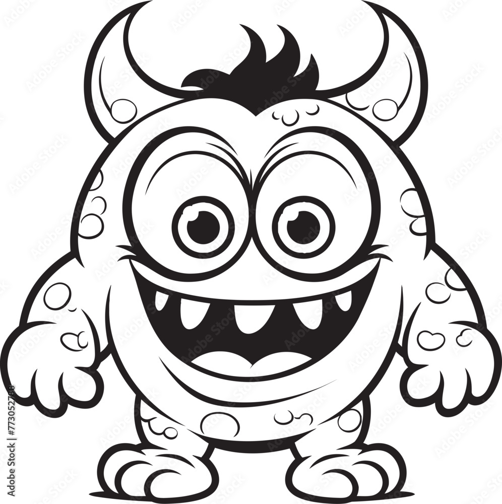 Spooky Spectacle Coloring Pages Showcasing Creepy and Cute Monsters Whimsical Wonders Vector Logo Design of Charming Monster Icons Spooky Spectacle Coloring Pages Showcasing Creepy and Cute Monsters Whimsical Wonders Vector Logo Design of Charming Monster Icons
