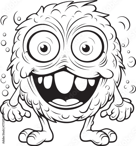 Playful Phantoms Vector Graphics of Mysterious Monster Characters Wondrous Whimsy Coloring Pages Featuring Creepy and Cute Creatures
