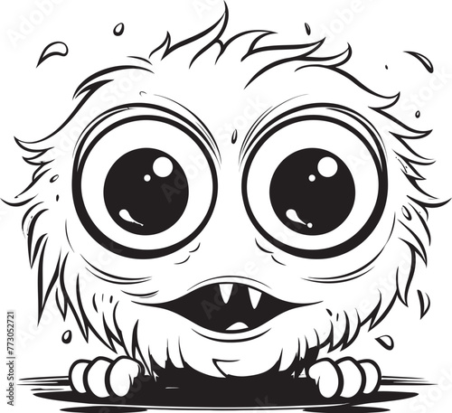 Ghastly Gathering Vector Logo Design of Mischievous Monster Icons Spooky Spectacle Coloring Pages Showcasing Creepy and Cute Monsters