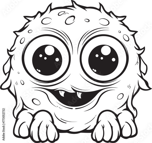 Monster Mash Up Coloring Pages Featuring Creepy and Cute Creatures Quirky Quandary Vector Logo Design of Whimsical Monster Icons