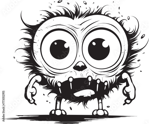 Ghastly Gathering Vector Logo Design of Mischievous Monster Icons Spooky Spectacle Coloring Pages Showcasing Creepy and Cute Monsters