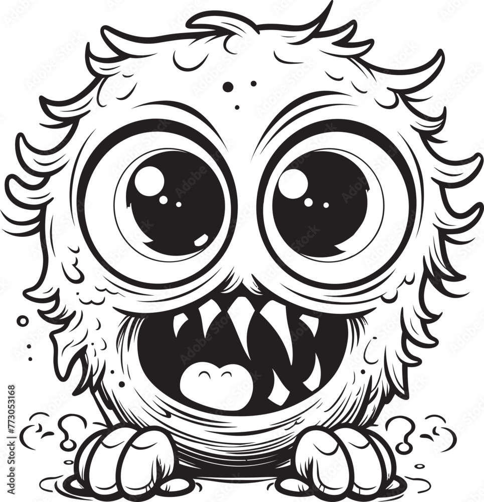 Playful Phantoms Vector Graphics of Mischievous Monster Characters Monstrous Merriment Coloring Pages Featuring Lovable Monster Icons