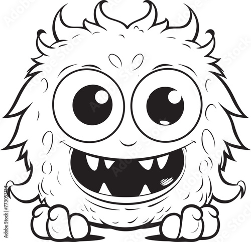 Mischievous Mayhem Vector Logo Design of Lovable Monster Characters Wicked Wonders Coloring Pages Showcasing Whimsical Monster Scenes