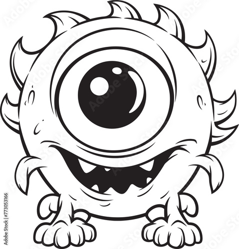 Ghostly Greetings Vector Logo Design of Enigmatic Monster Characters Whimsical Whimsy Coloring Pages with Quirky and Cute Monsters
