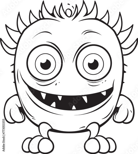 Freaky Friends Vector Icon Graphics of Quirky Monster Characters Monster Mayhem Coloring Pages Featuring Creepy and Cute Monster Scenes