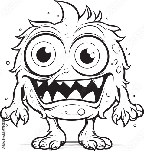 Playful Perils Vector Logo Design of Endearing Monster Icons Chilling Charmers Coloring Pages with Creepy and Cute Monster Designs