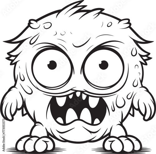 Chilling Charmers Coloring Pages with Creepy and Cute Monster Designs Adorable Aberrations Vector Icon Graphics of Spooky Monster Designs
