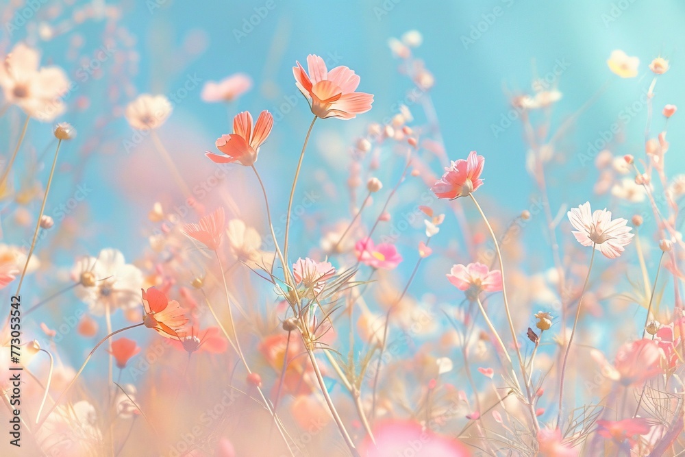 Blooming Bliss A Pink Flower Paradise in April Generative AI