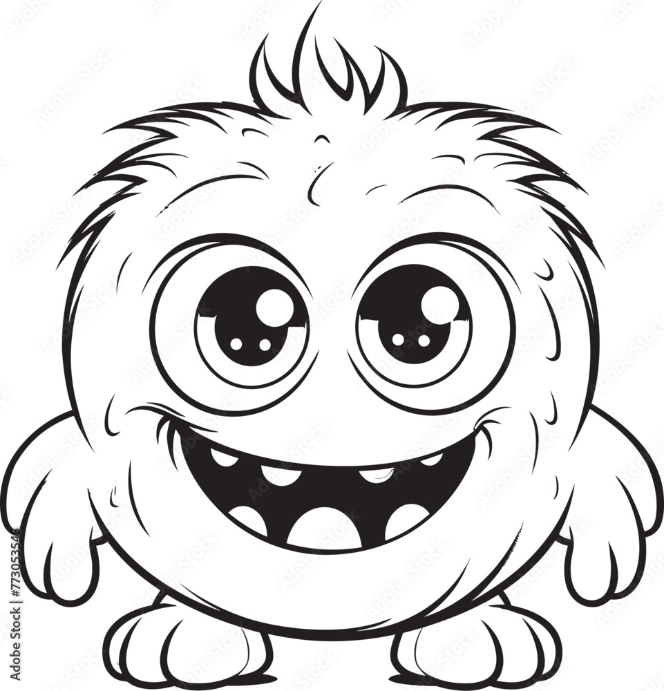 Adorable Aberrations Coloring Pages with Creepy and Cute Monster Designs Mischievous Magic Vector Icon Graphics of Playful Monster Characters