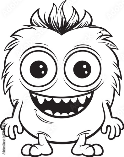 Monster Mayhem Vector Icon Graphics of Quirky Monster Characters Haunted Hilarity Coloring Pages Featuring Creepy and Cute Monster Scenes