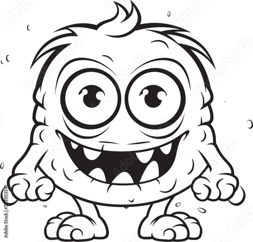 Creepy Companions Vector Logo Design of Friendly Monster Icons Freaky Friends Coloring Pages with Creepy and Cute Monster Designs