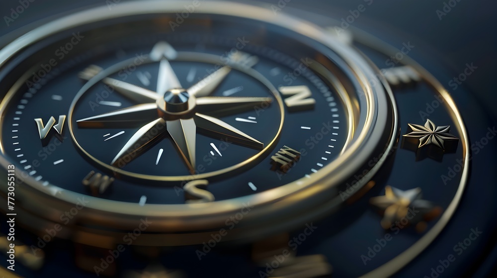 Fototapeta premium Navigating the Path to Purposeful Growth A Compass Symbolizing the Power of Clear Direction and Meaningful Impact