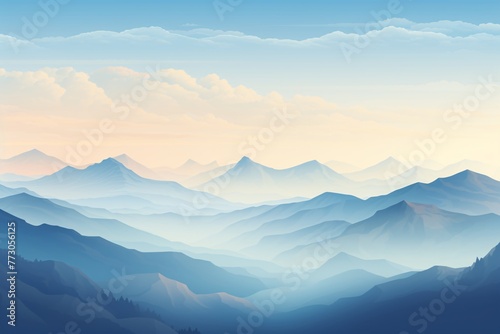 a landscape of mountains and clouds