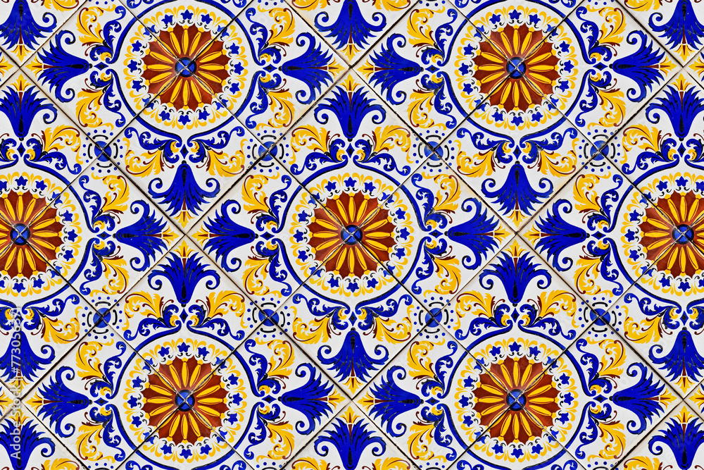 Tiles pattern on wall in Petropolis, Rio de Janeiro, Brazil Tiles pattern on wall in Petropolis, Rio de Janeiro, Brazil