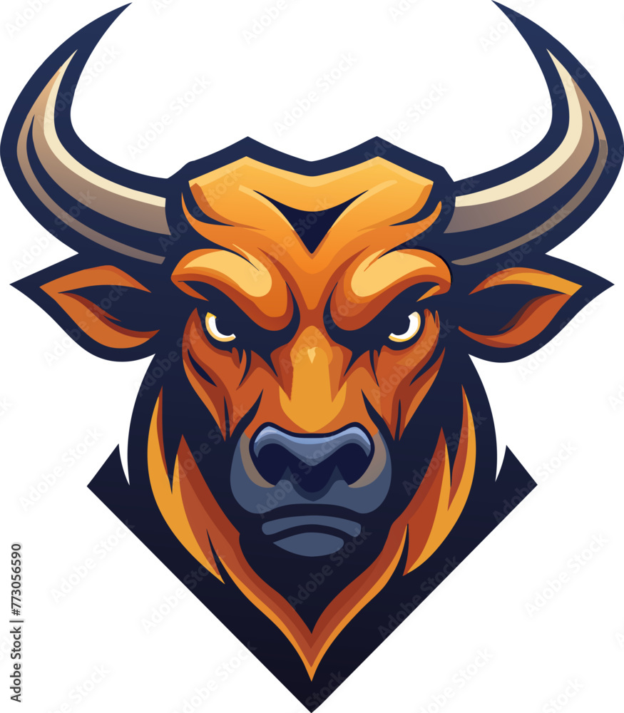 Modern bull head logo illustration