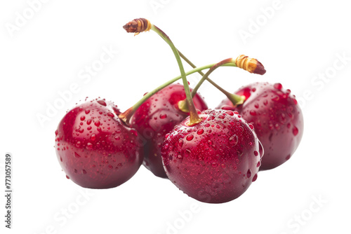 Red Cherries isolated on transparent background