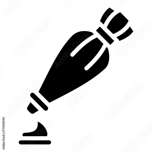 Pastry Bag glyph icon, relate to gastronomy theme. use for UI or UX kit, web and app development.