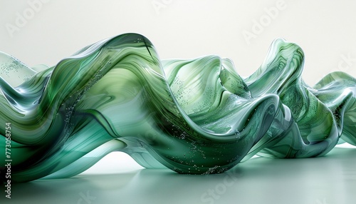 Glass Wave Sculpture A Modern Artwork for the Month of April Generative AI
