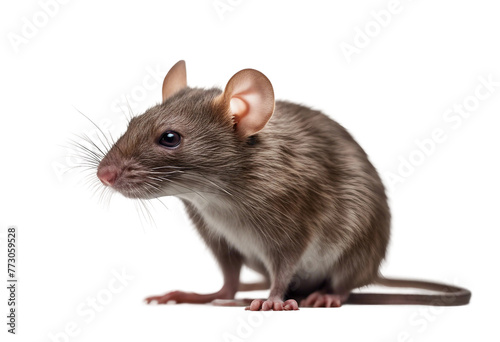 Brown rat isolated on a white background collection